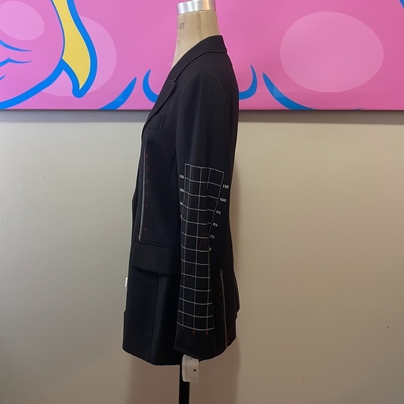 Moschino Cheap Chic Black Wool Numbers Graph Blazer  NWT - Picture 11 of 16